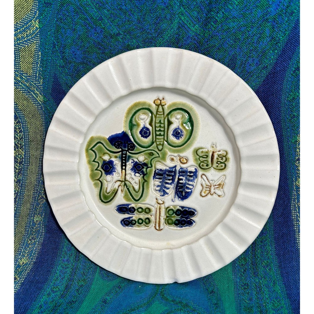 Vintage Butterfly Plate Bennington Potters Studio Vermont